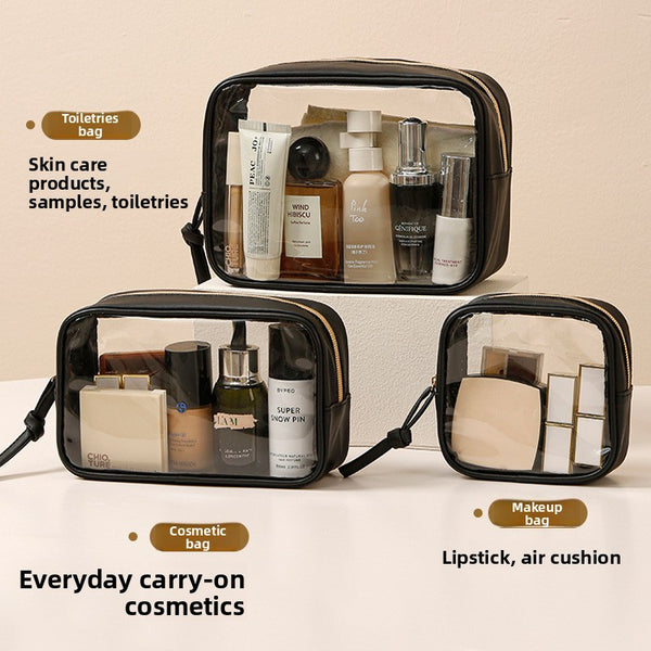 Clear PVC Toiletry Bag – Transparent Travel Makeup & Cosmetics Organiser