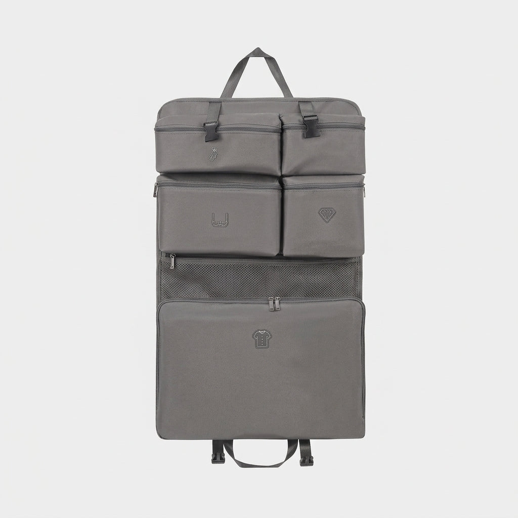 Grey 7-piece clothing organiser bag set for travel