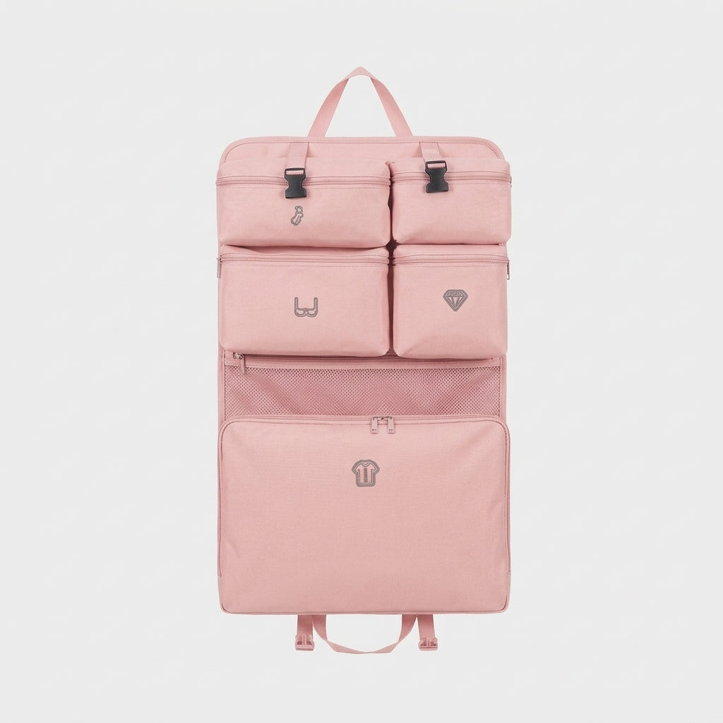 Pink 7-piece clothing organiser bag set for travel