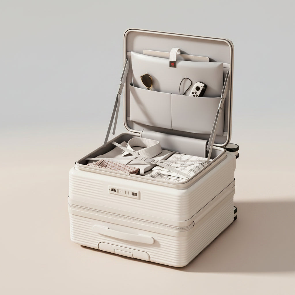 AeroVault Smart Carry-On cabin bag with 360-degree spinner wheels