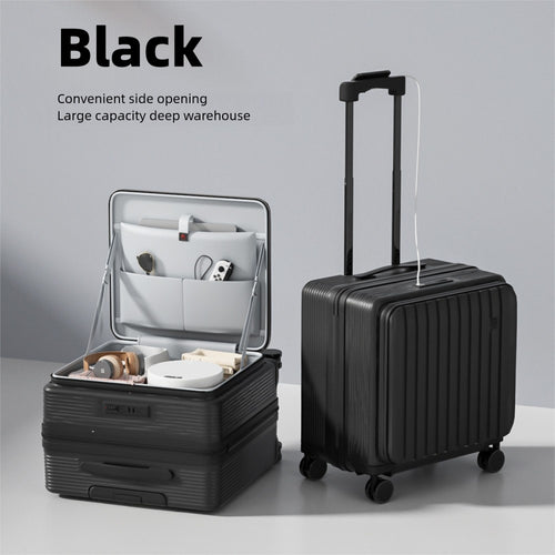 AeroVault Smart Carry-On luggage with quick-access side opening compartment