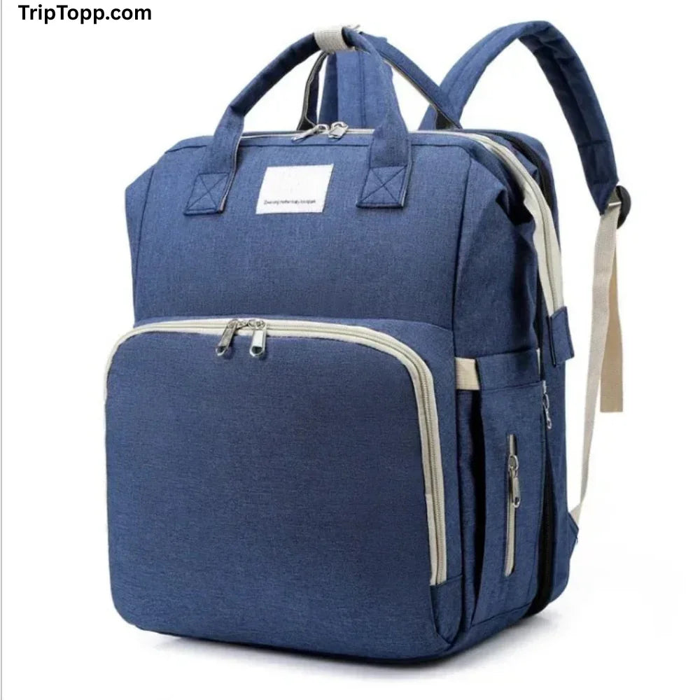 Product image page of Travel Babe Backpack Diaper omfyNest Baby Backpack transforming into portable baby nap station