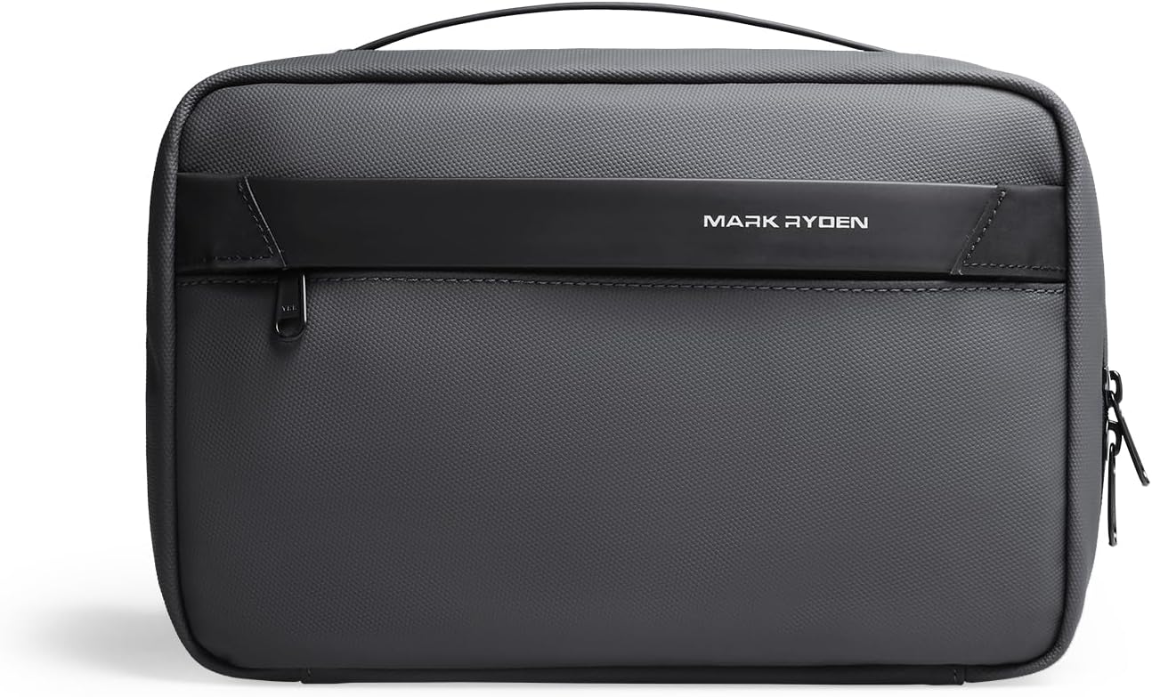 Travel Toiletry Bag Men’s laid flat showing size and dimensions for travel packing - travel luggage