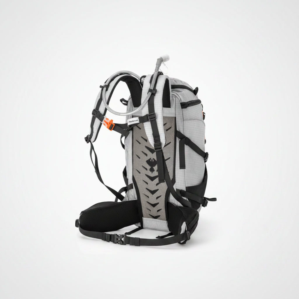 Lightweight travel backpack ideal for carry on flights and weekend trips Hydration backpack with water bladder on a white background