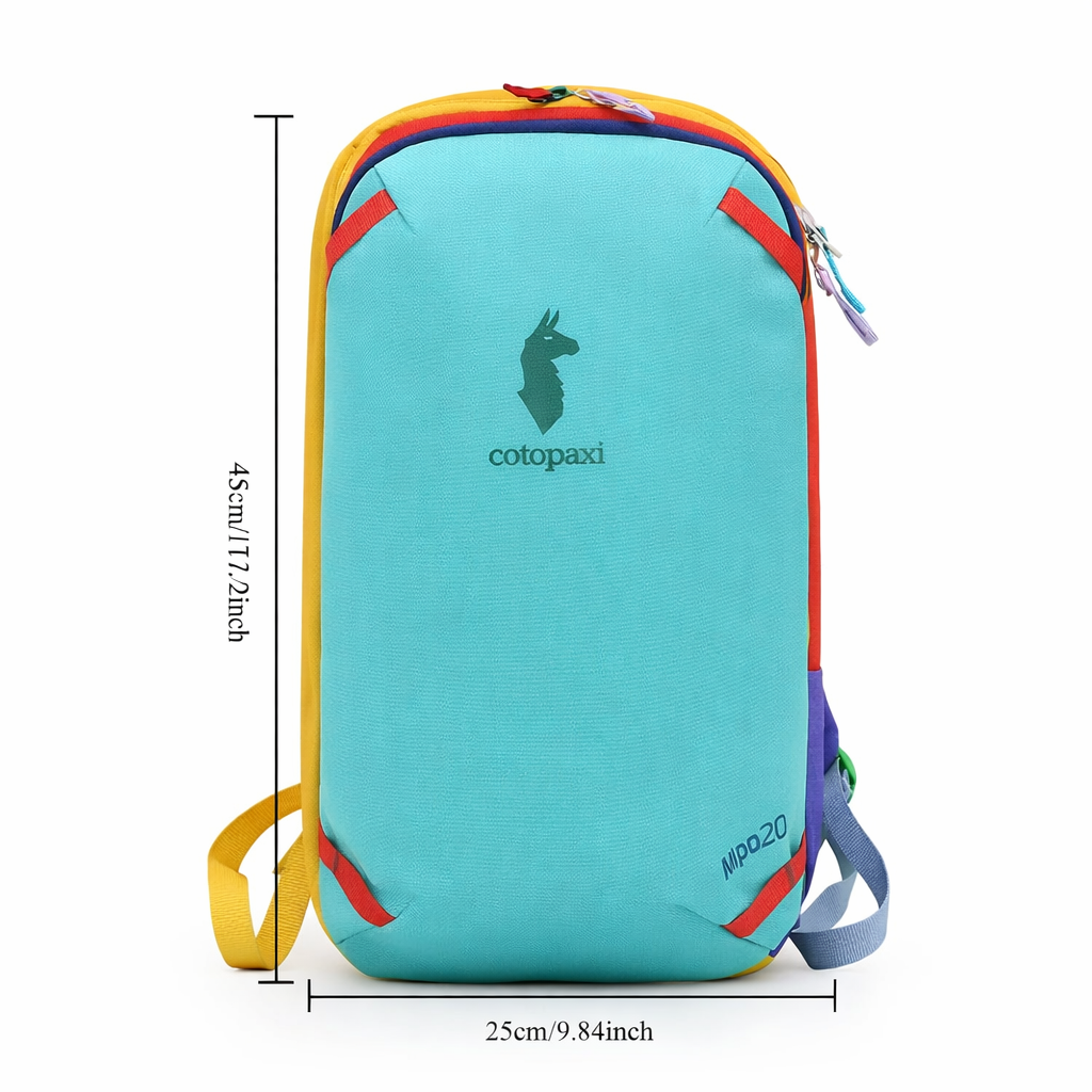 Open MetroPop 20L Backpack displaying interior compartments and storage layout - travel essentials