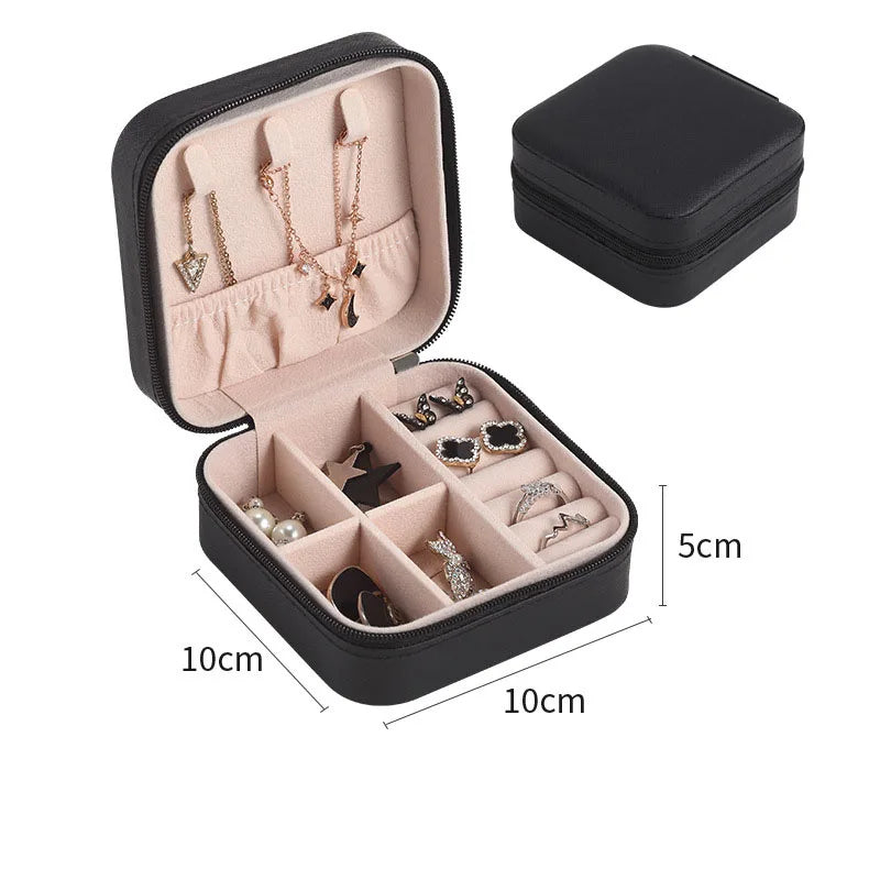 Portable jewelry travel organizer for rings earrings and necklaces small