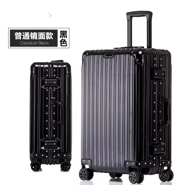 High Quality 100% Aluminum-magnesium alloy material 20/24/26/29 size travel Luggage Spinner brand Travel Suitcase – back view