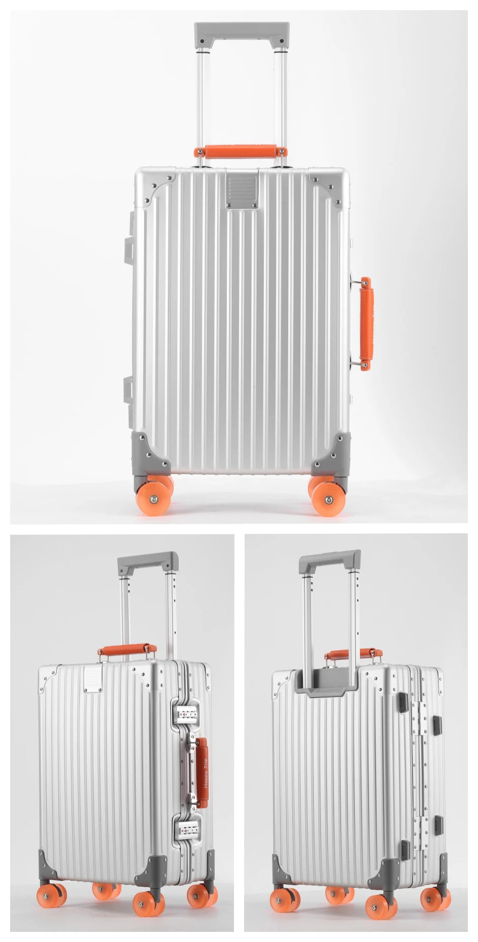 Colourful Spinner Suitcase with TSA Lock – front pocket detail