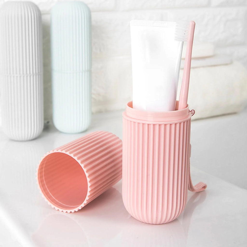 Trip Topp travel dental storage case pink front view toothbrush toothpaste organiser