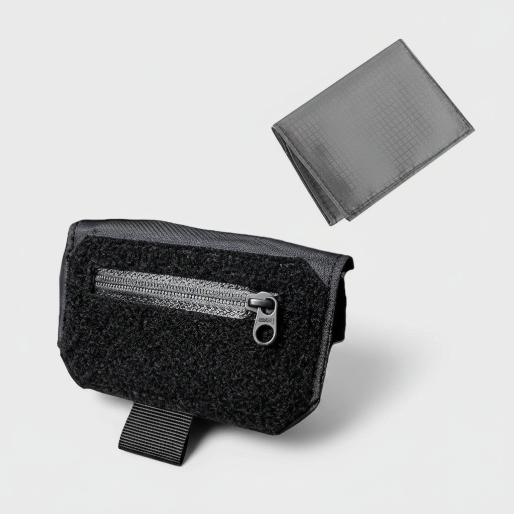 StealthClip compact EDC belt clip wallet clipped to waistband hidden under clothing