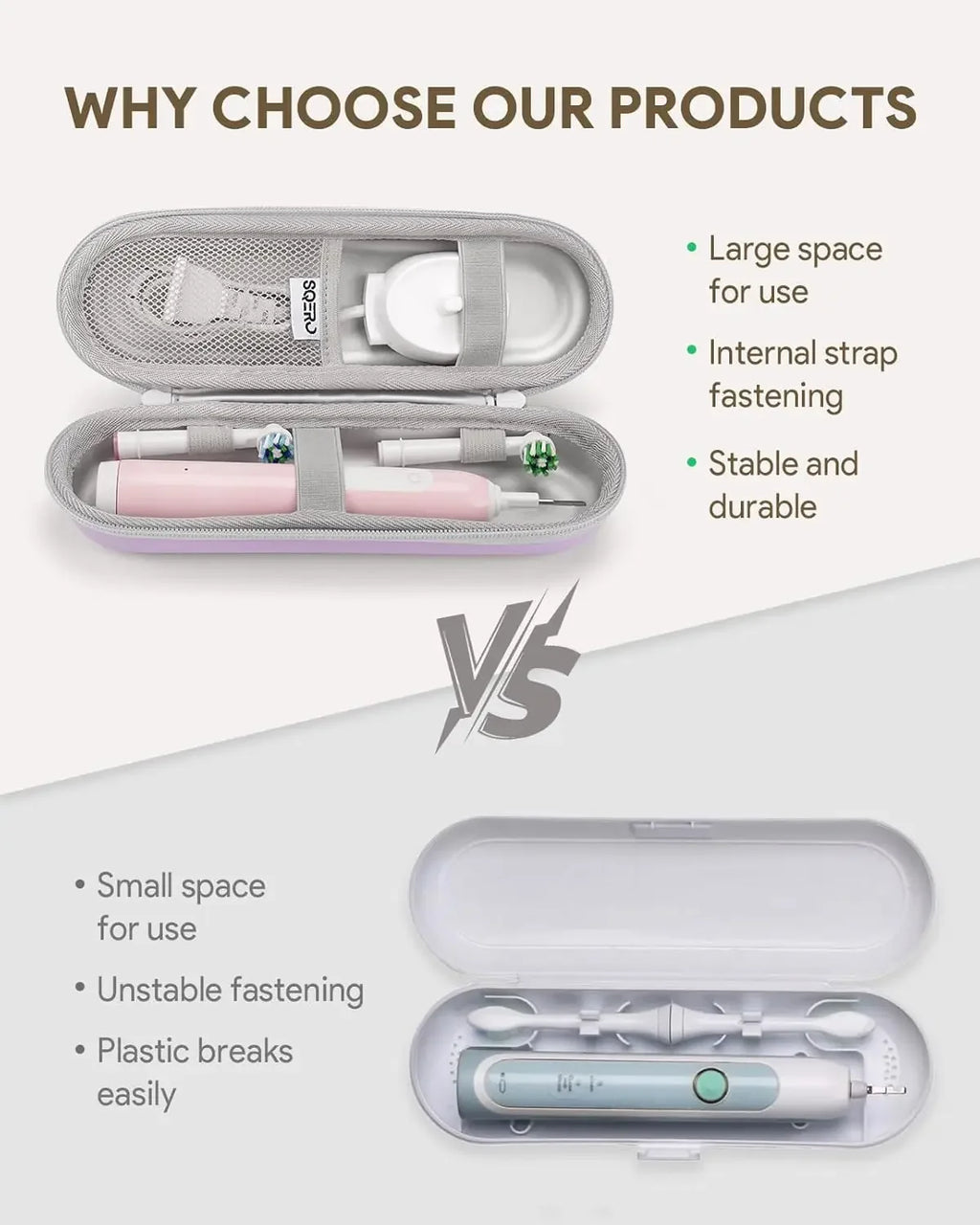 BrushSafe toothbrush case with Oral-B round head brush inside travel case