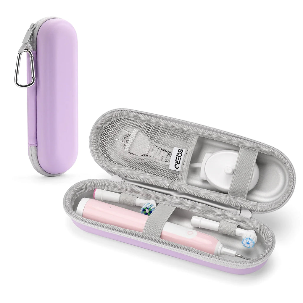 BrushSafe compact toothbrush organiser white waterproof PU exterior front view