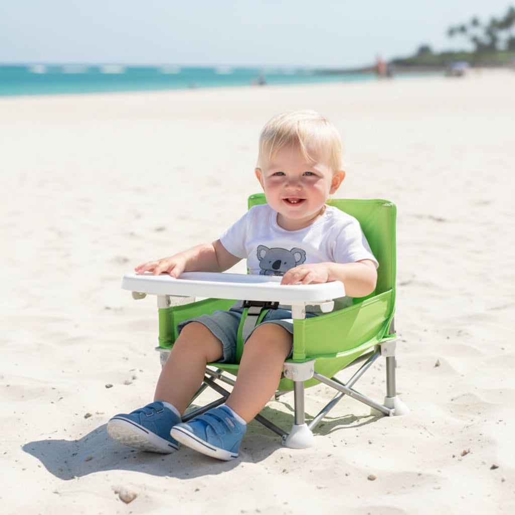 Portable baby feeding chair detachable tray sunshade beach camping picnic outdoor