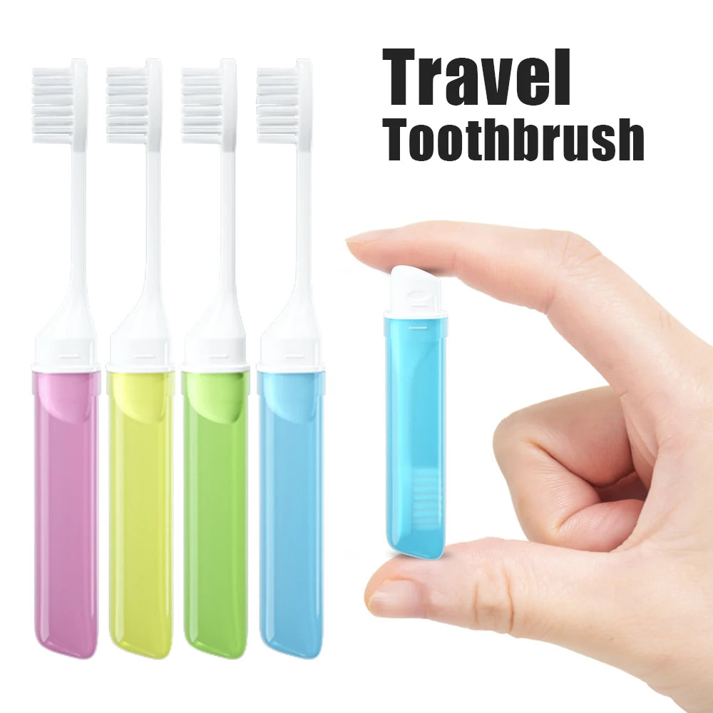 Foldable travel toothbrush candy colours pocket-size compact dental brush Australia