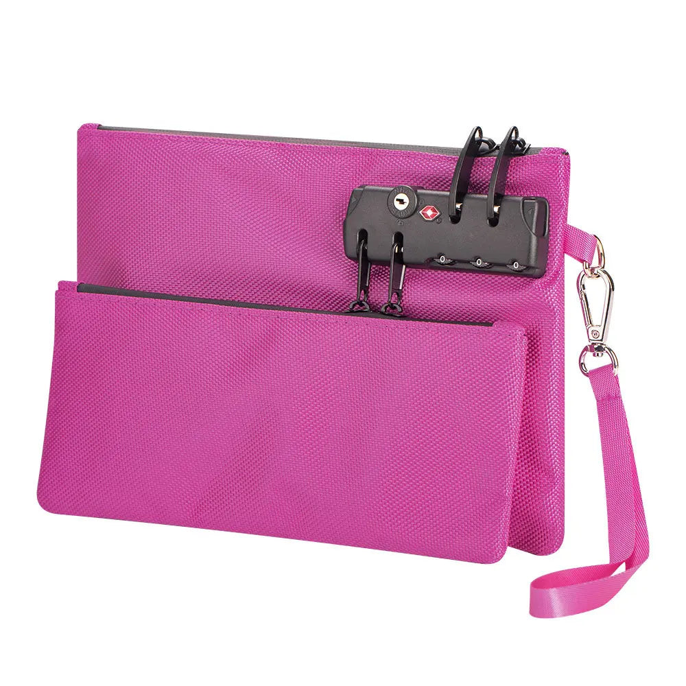 Secure Money Bag with Lock – Double-Layer Lockable Travel Pouch 7×10"