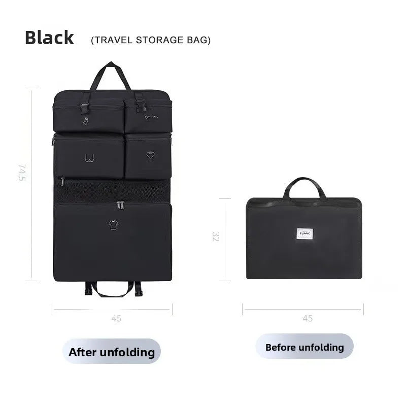 Portable Travel Luggage Clothing Organizer Bag Seven-In-One Underwear Socks Shirt Storage Bag for – open showing storage