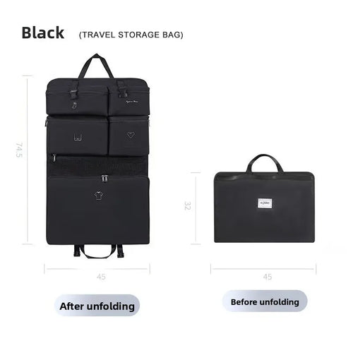 Portable Travel Luggage Clothing Organizer Bag Seven-In-One Underwear Socks Shirt Storage Bag for – open showing storage
