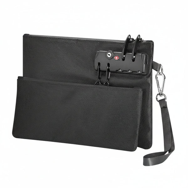 Secure Money Bag with Lock – Double-Layer Lockable Travel Pouch 7×10