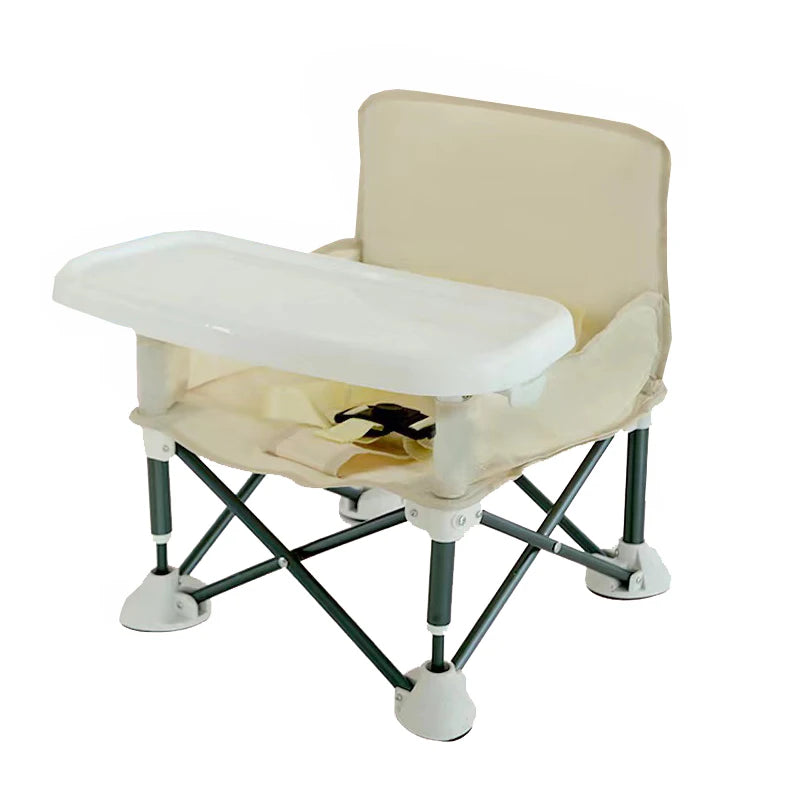 Foldable baby eating chair side view non-slip feet outdoor park picnic use