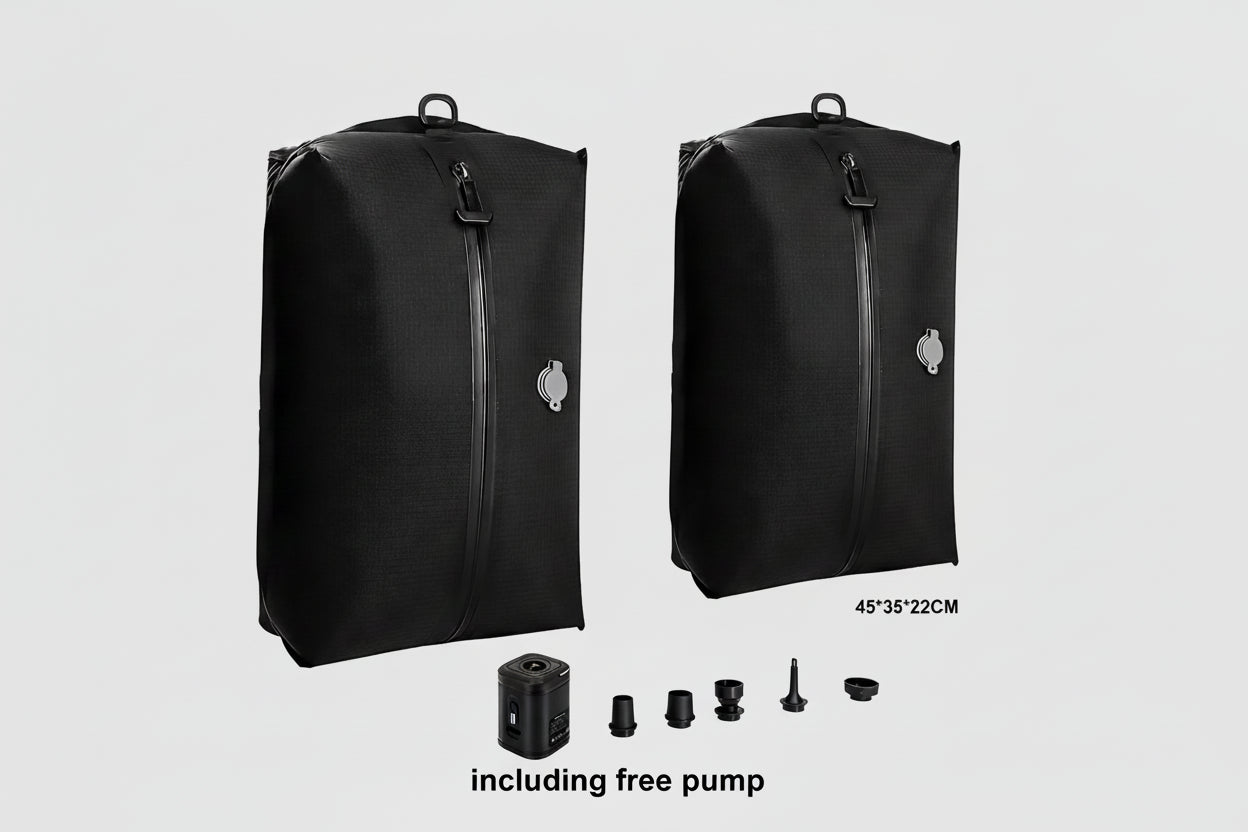 Close-up of the TripTopp AirLock Vacuum Compression Travel Bags showing key features and build quality - packing organiser