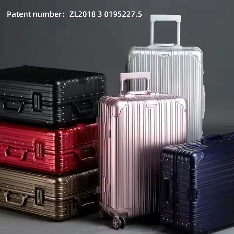 Premium aluminium spinner suitcase interior showing organised packing compartments and divider system