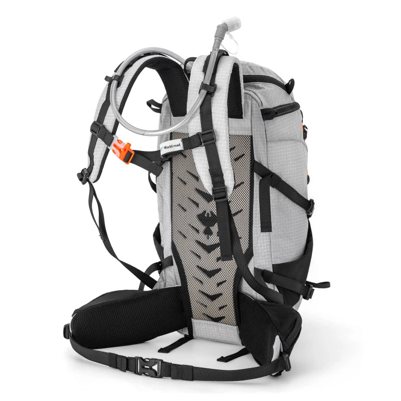 Lightweight travel backpack ideal for carry on flights and weekend trips Hydration backpack with water bladder on a white background