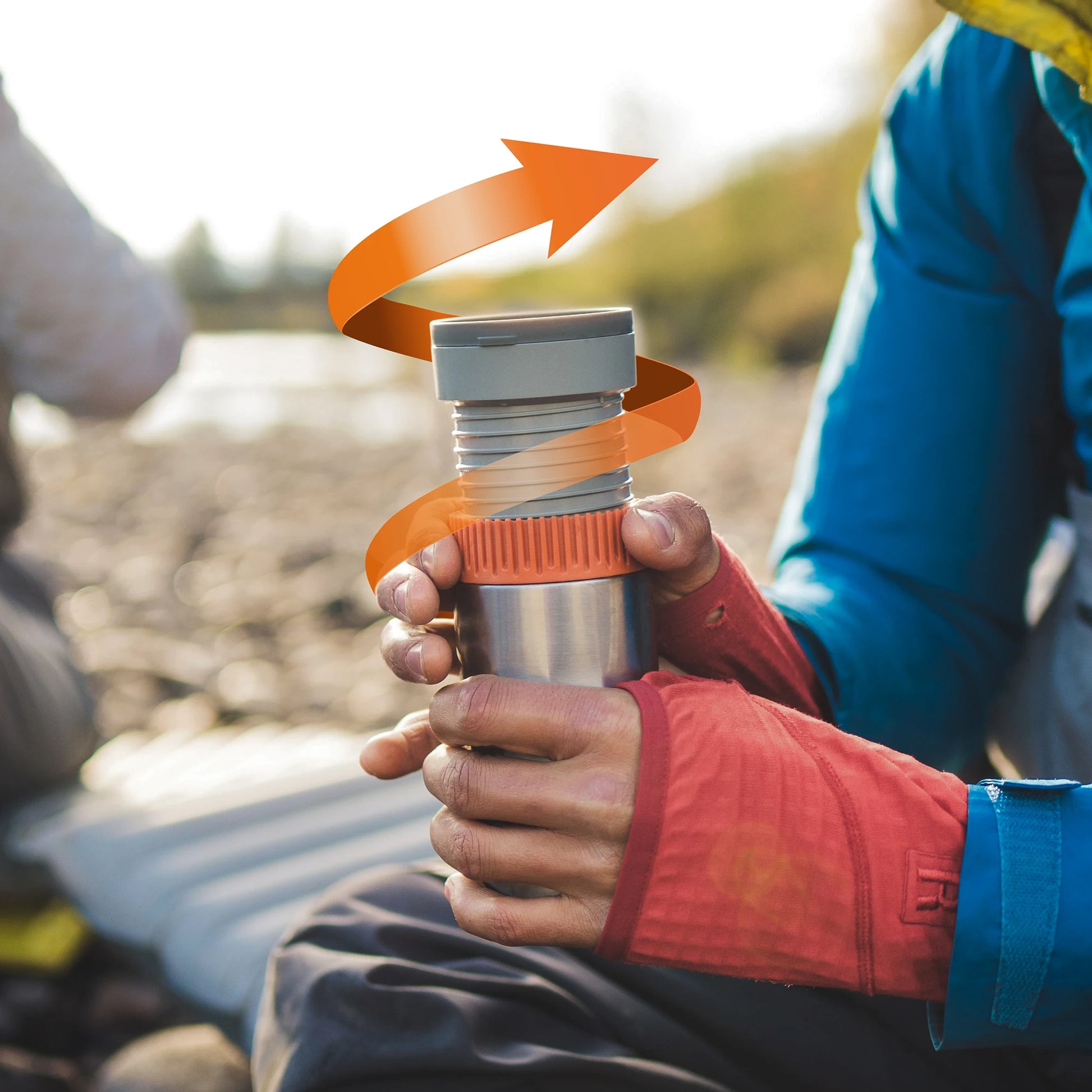 Pipamoka vacuum pressure coffee maker in use brewing fresh coffee while travelling Australia