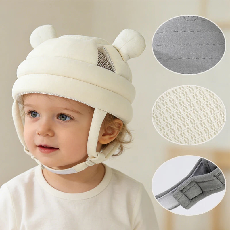 Anti-fall baby head protector worn on toddler crawling walking development stage