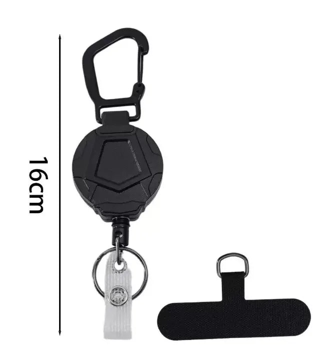 Retractable stainless steel phone tether keychain travel accessory Australia Trip Topp