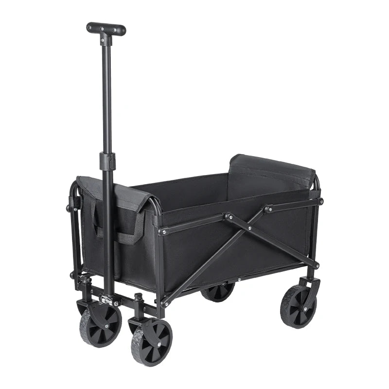 Heavy duty collapsible camping trolley folding in seconds for car boot storage