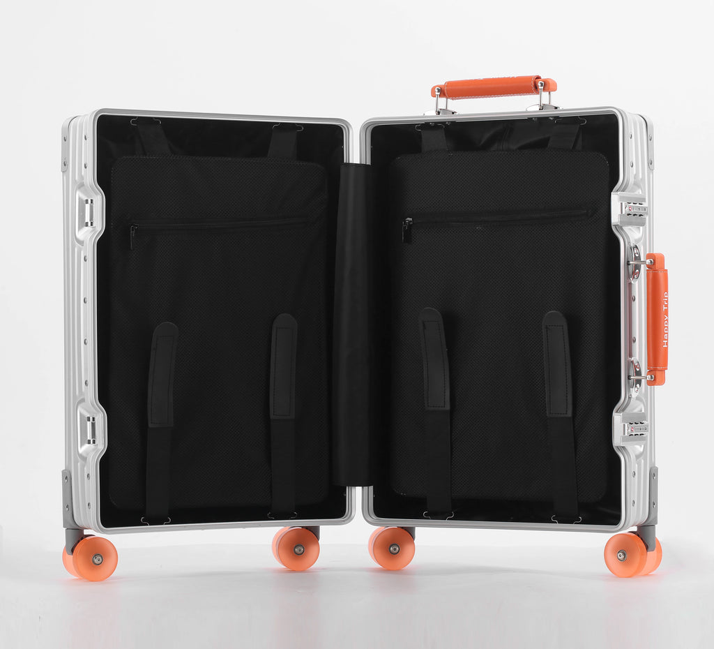 Colourful Spinner Suitcase with TSA Lock – packed and ready to go