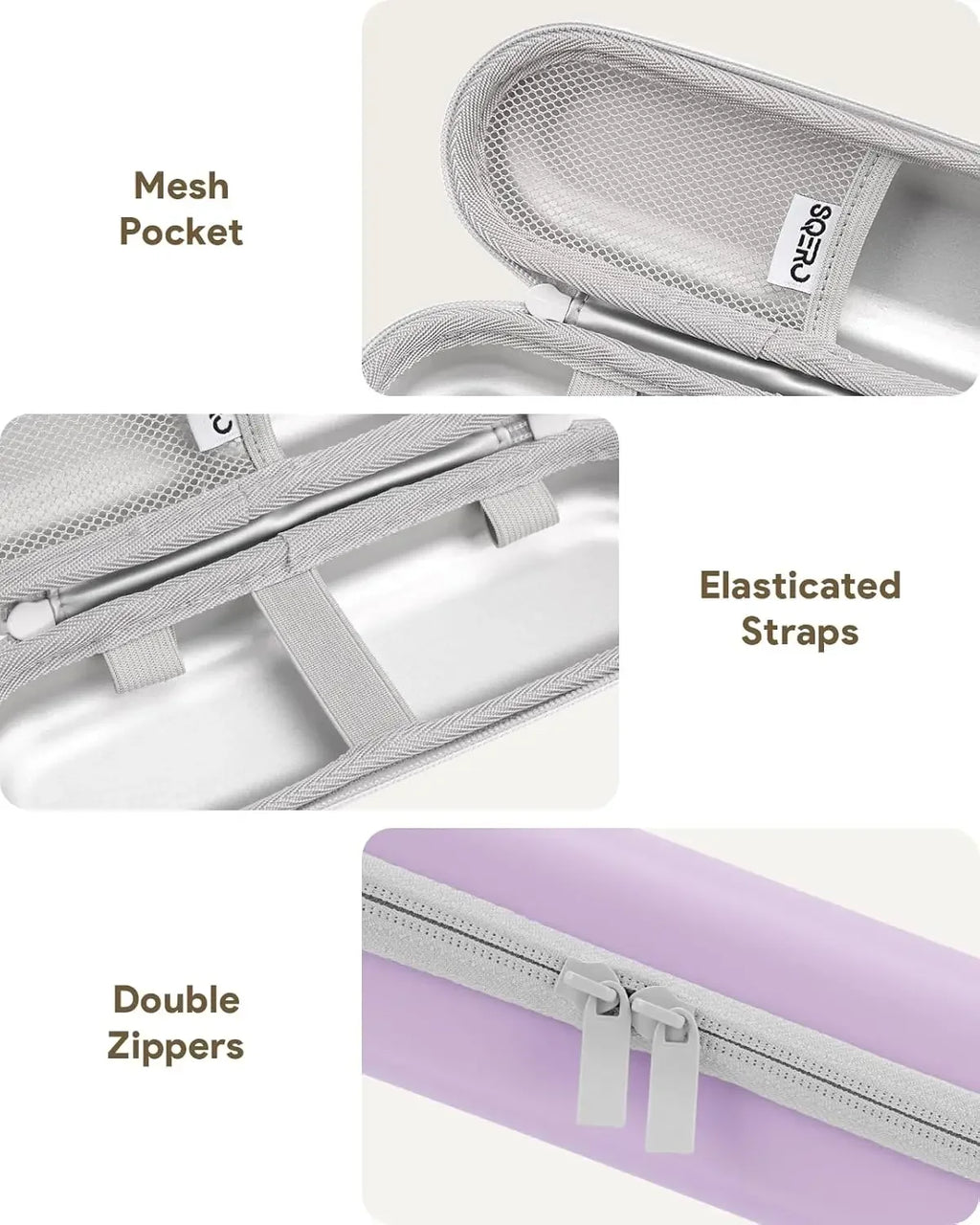 BrushSafe waterproof PU exterior close-up sleek compact toothbrush travel case