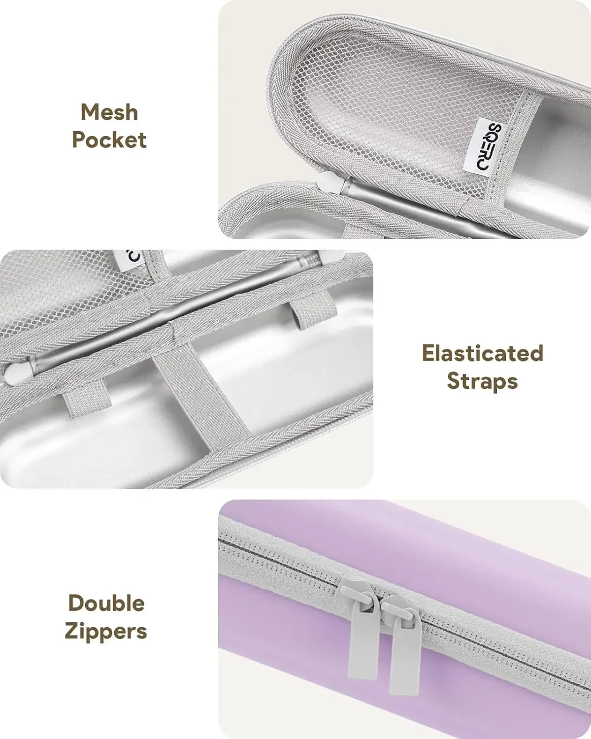 BrushSafe waterproof PU exterior close-up sleek compact toothbrush travel case