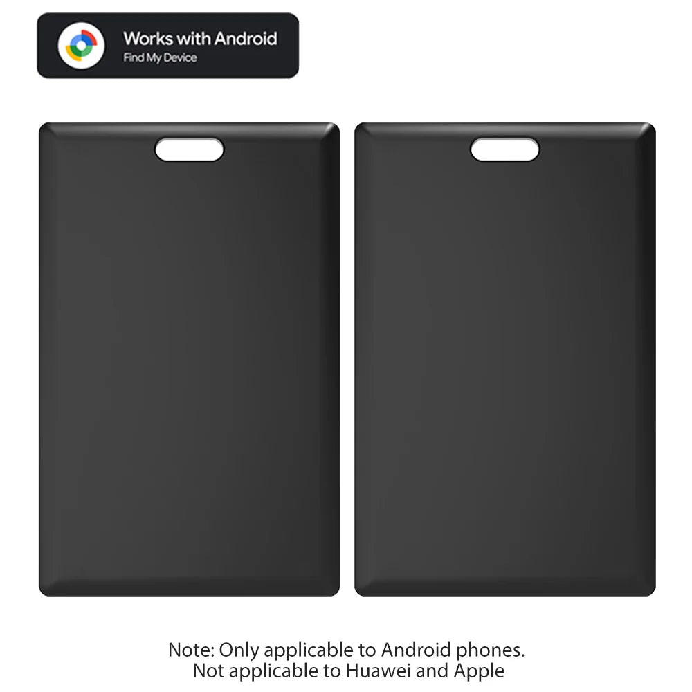 Android luggage tracker card black 2-pack travel security never lose wallet again