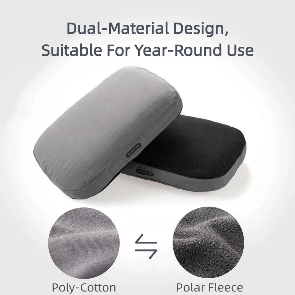 Memory foam travel pillow compressed small size carry-on bag compatible