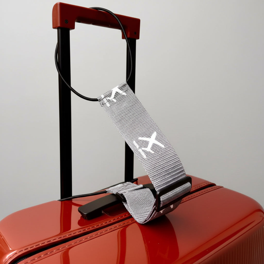 BagLink Travel Luggage Connector Strap placed alongside other travel essentials, ready for a trip - travel gear