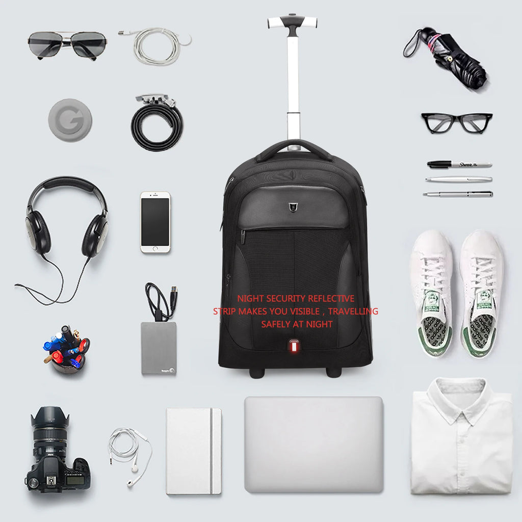 Rolling Luggage Backpack 20" with Wheels – in use while travelling