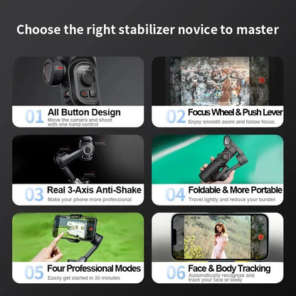 Gimbal Stabilizer SmartXE for Smartphone AI Face Tracking
