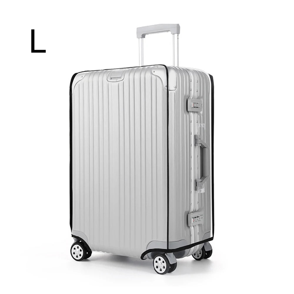 Clear PVC wheeled luggage protector cover fits standard checked bags travel Australia