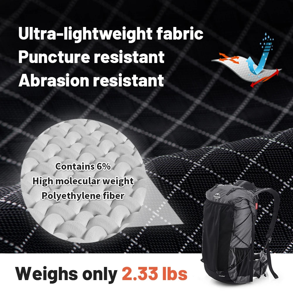 Naturehike waterproof hiking pack ventilated back panel long trail bushwalk