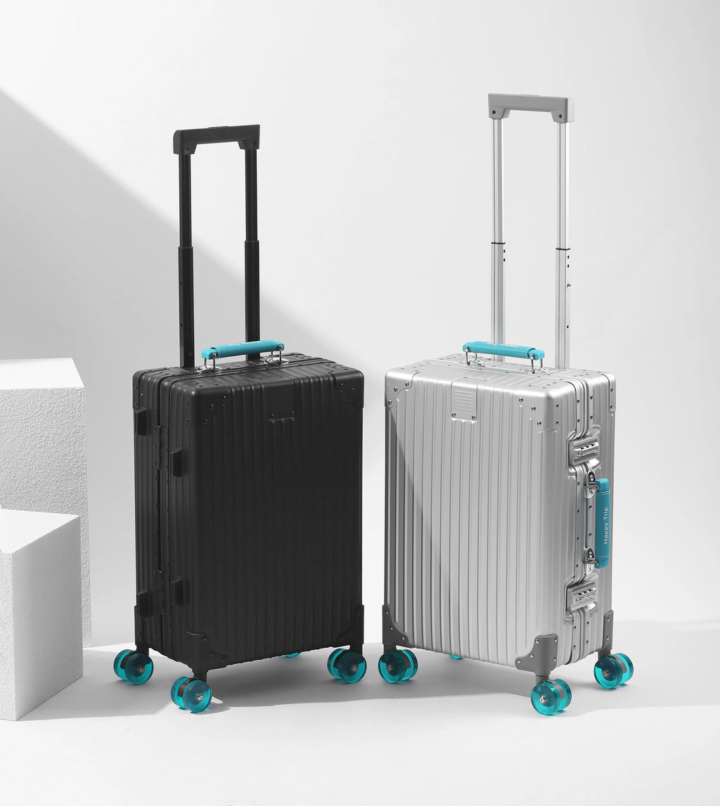 Colourful Spinner Suitcase with TSA Lock – back view