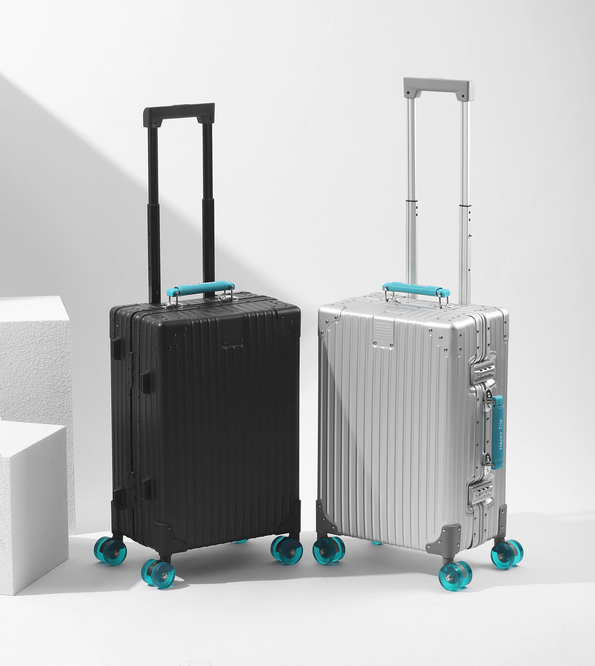 Colourful Spinner Suitcase with TSA Lock – back view