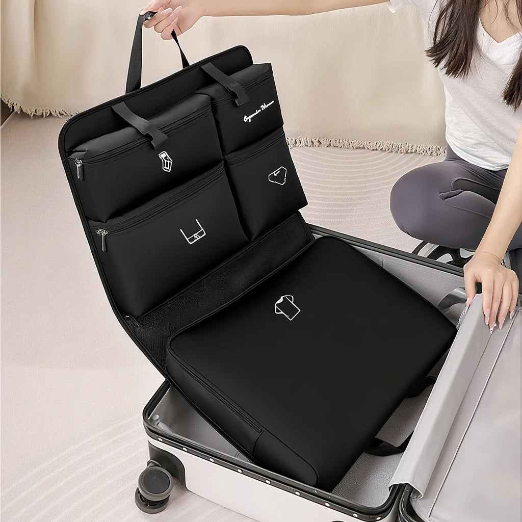 7-in-1 travel clothing organiser bag underwear socks shirt storage set grey beige pink Australia