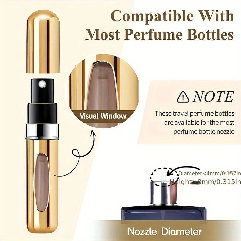 Mini perfume atomizer refilling from full size bottle TSA compliant travel spray