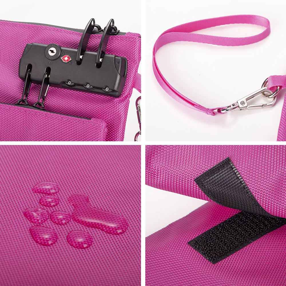 Secure Money Bag with Lock – Double-Layer Lockable Travel Pouch 7×10"