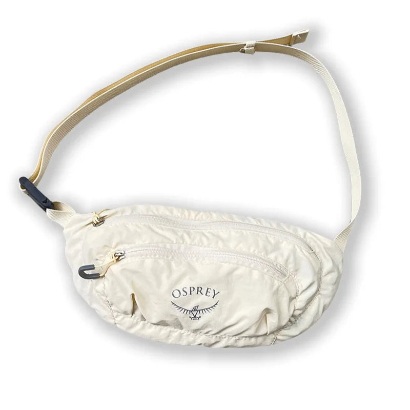 Beige Osprey waist pack - travel gear