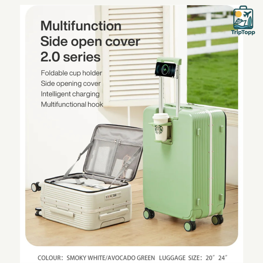 Trip Topp aluminium frame carry-on suitcase 20 inch grey hard shell cabin luggage