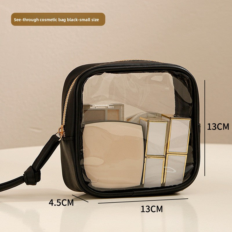 PVC Toiletry Bag – flat lay with contents