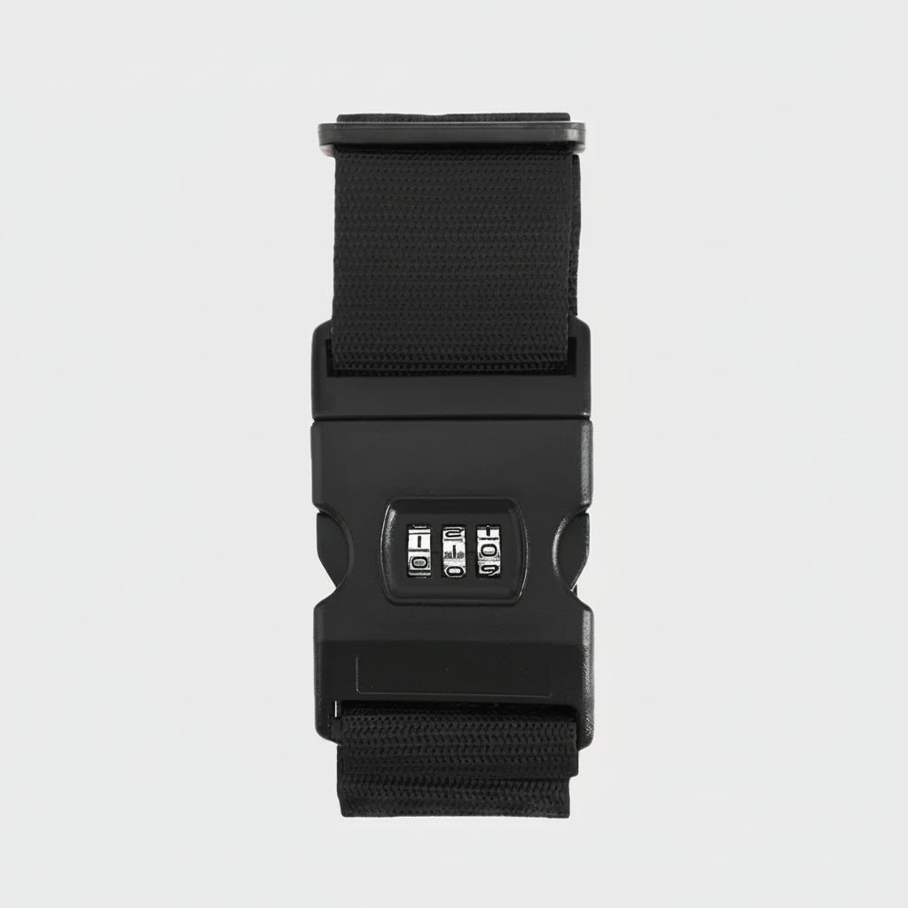 Black security strap with combination lock - travel gear