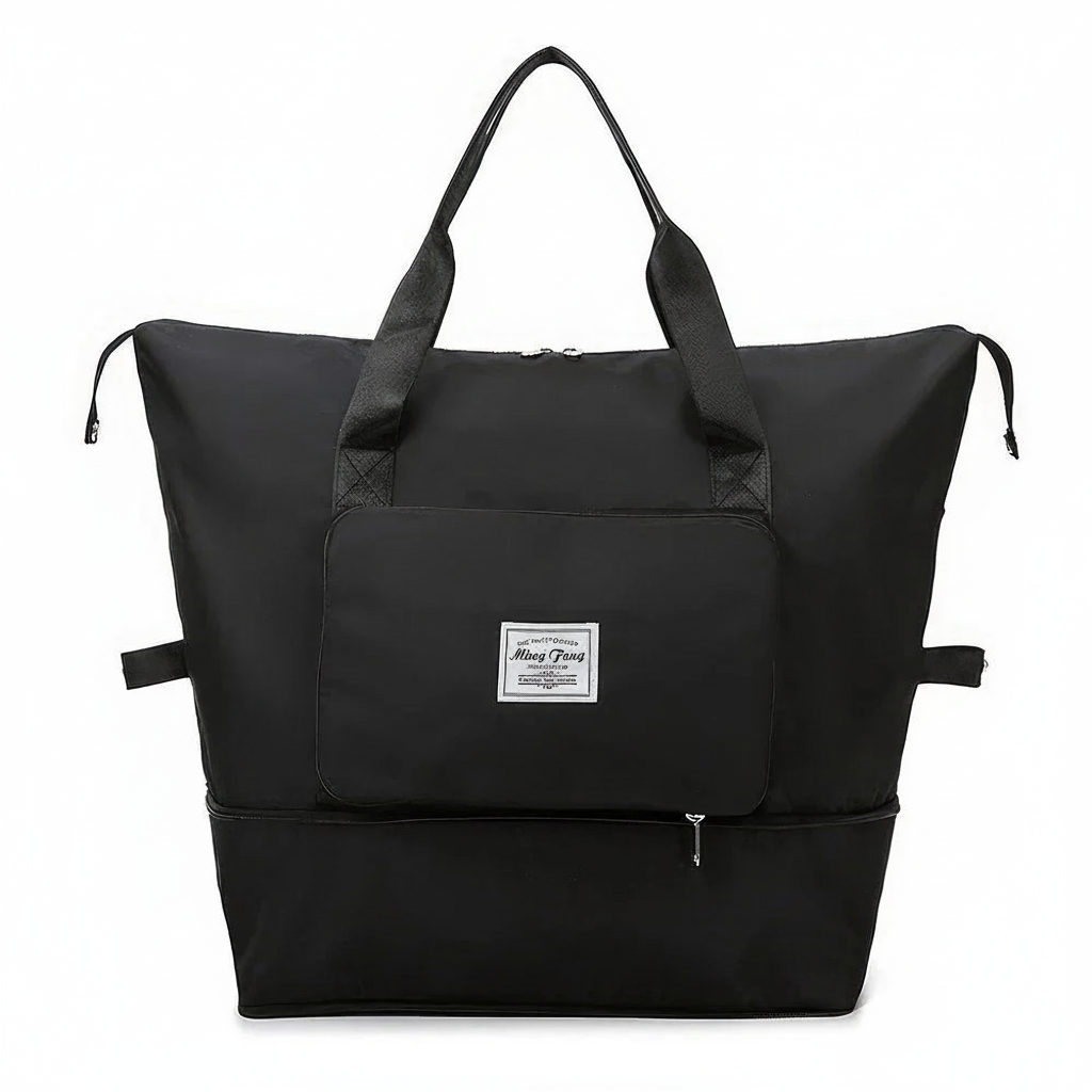 Foldable Carry-On Travel Duffle Bag black - travel luggage